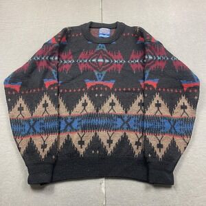 Vintage Pendleton Sweater Mens Medium Multicolor Wool Western Tribal USA Aztec